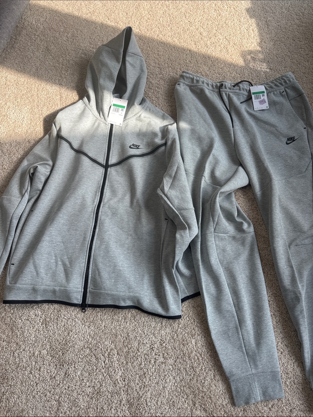 Nike Kids Grey Hooded Zip Jacket and Jogger Set
